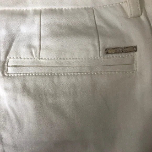 NWT NY & COMPANY 7th Avenue White Cotton Sateen Mid-Rise Bootcut Pants SIze 12P - Picture 3 of 10